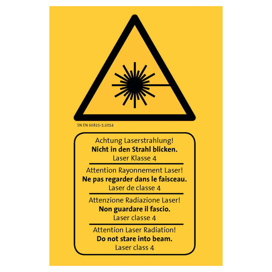 Schild "Achtung Laserstrahlung", gelocht, nicht selbstklebend
